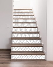 FLFK Stair Riser Decals - Black Lines Stair Stickers Murals Peel and Stick Se...