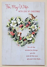 For My Wife With Love At Christmas. Greeting Card Large Format (+ Envel 8×5.5")