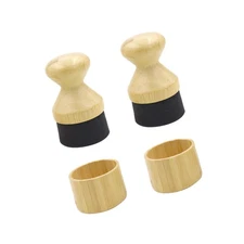 2 Pack Cutting Board Oil Applicator with Lid, Wax Applicator Brush with Bambo...