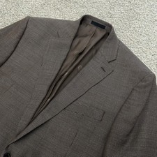 Lauren Ralph Lauren Blazer 42R Brown Silk Wool Houndstooth Sport Coat