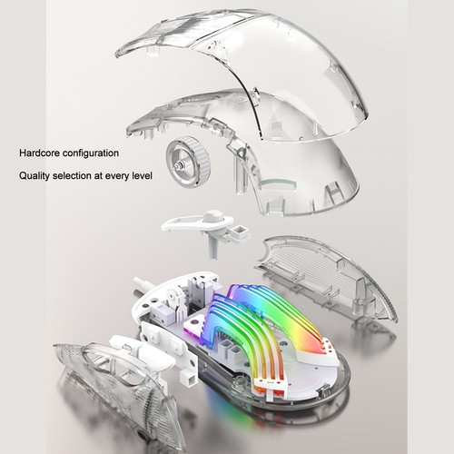 Gaming Mouse Transparent Wired Mechanical Mouse 6 Dpi Adjustable Rgb Light AM - Afbeelding 18 van 22