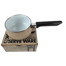 Cook & Serve Porcelain Ginger Enamel 1 Qt Sauce Pan Kitchenware Japan NIB