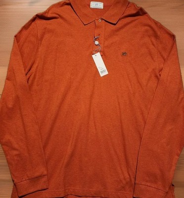 NWT Southern Tide Tabasco Orange LS Cotton Skipjack Polo Shirt Size 2XL 44 