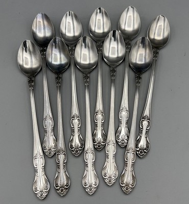 10 Vintage Stainless Ice Tea Spoons Easterling Valhalla Japan