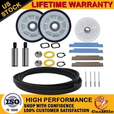 For Maytag MDE9316AYW MDE3000AYW MDE9206AYW Dryer Roller Belt Pulley Repair Kit