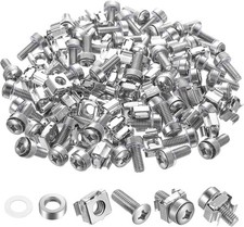 110 Pcs/55 Set Rack Mount Screws and Cage Nuts for Server Cabinet Cage Nuts  Mo
