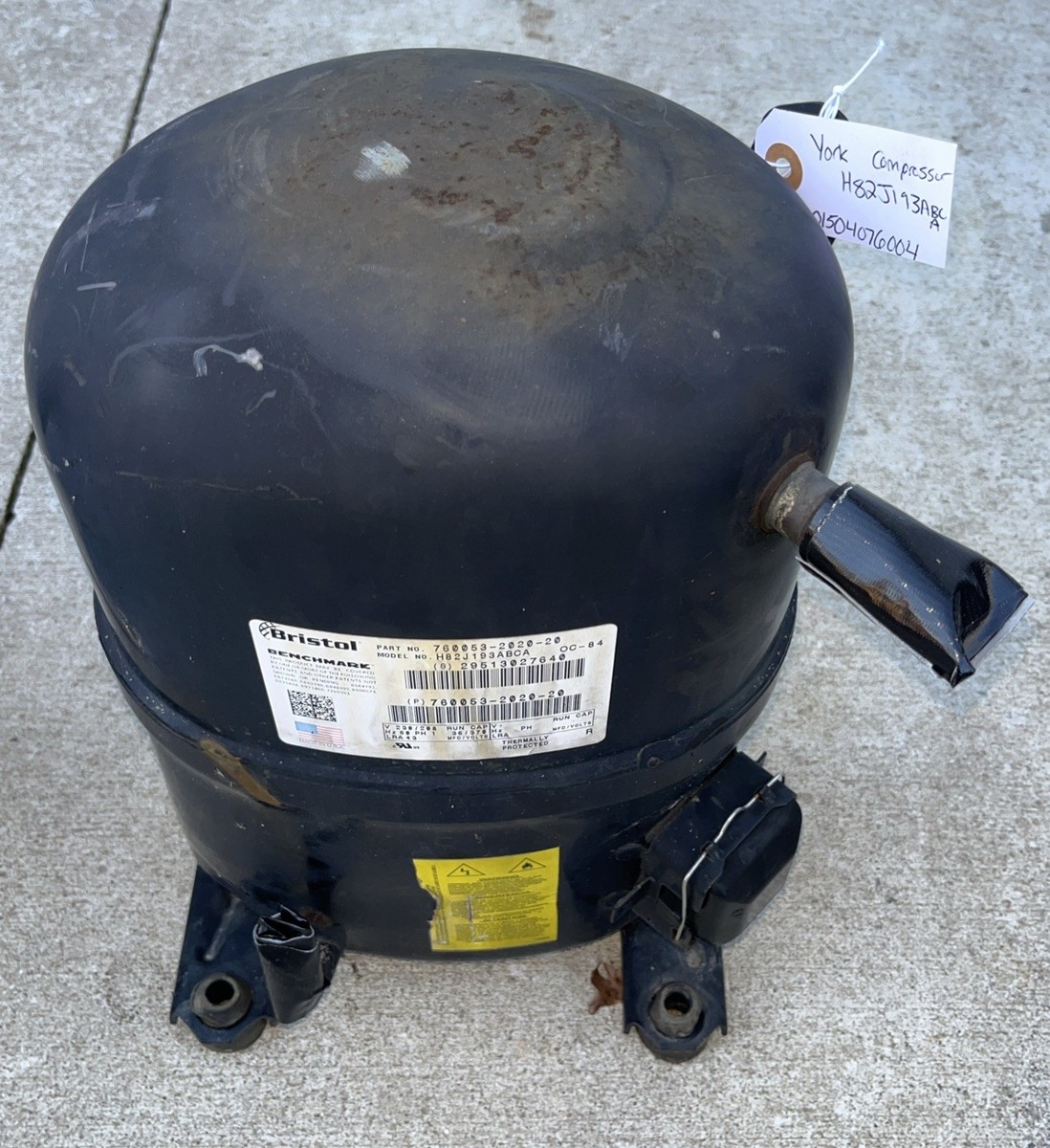 Bristol H82J193ABCA Compressor S1-01504076004 760053-2020-20 USED