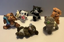 Vintage 1991 Galoob Magic Diaper Babies / Pets Animals Lot of 6 Figures Dogs Cat
