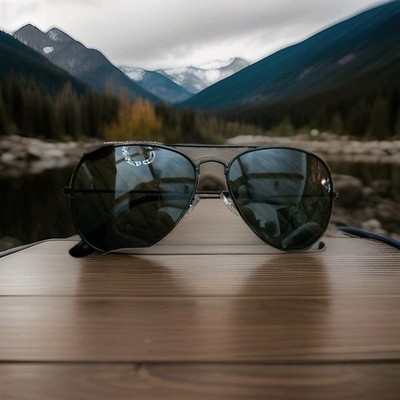 Ray Ban RB3293 Highstreet Aviator Sunglasses Matte Black Frame & Black Lenses