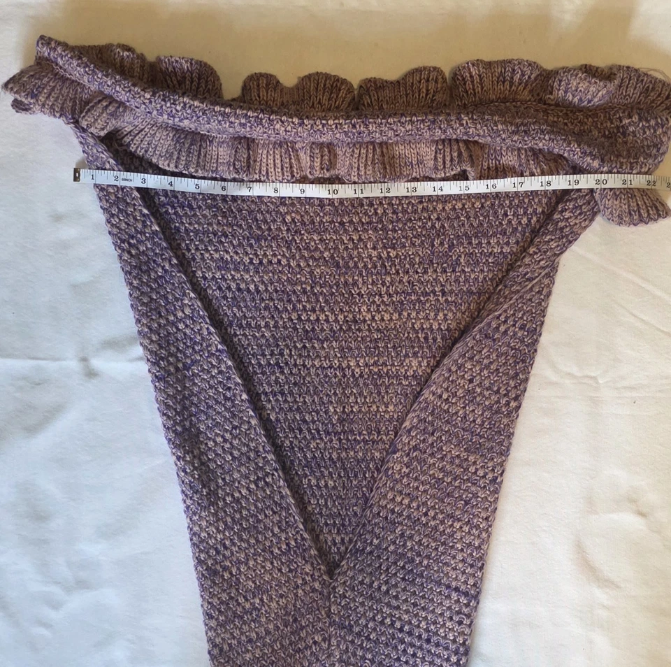 Kids Mermaid Tail Knitted Blanket Purple Approximately 50 Inches Long - Image 4 of 4