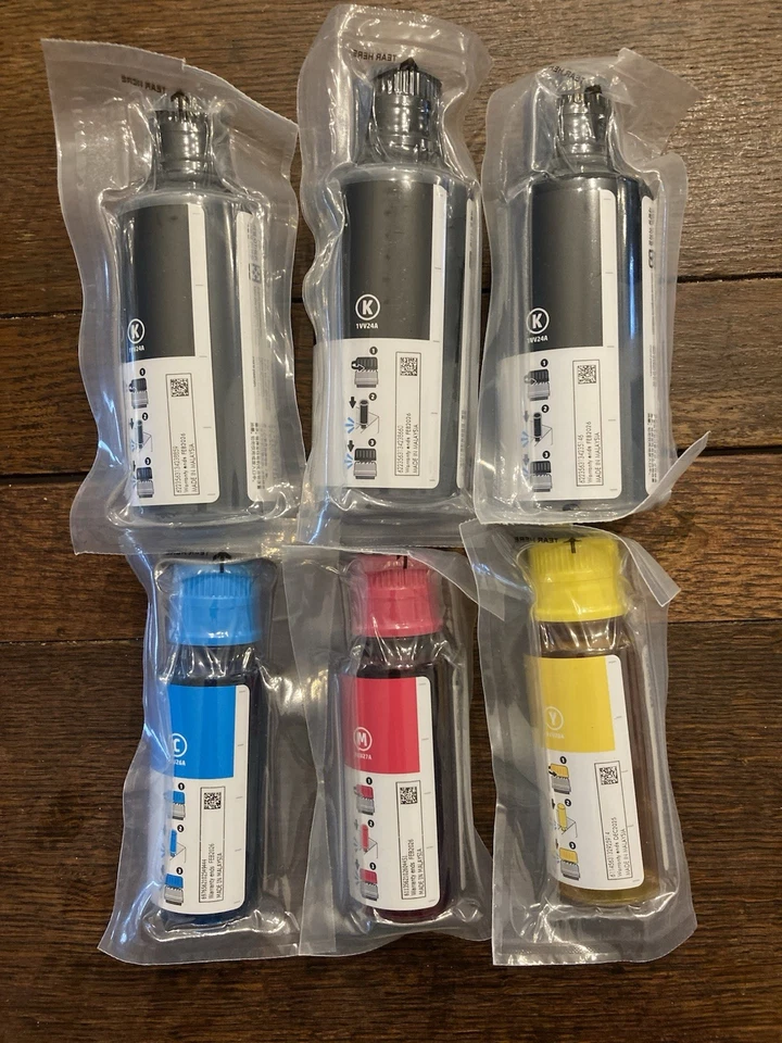 6pk HP Genuine 32XL Black & 31 Cyan Magenta Yellow Ink Bottles - Image 2 of 2