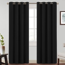 Blackout Opaque Curtains Set of 2 H240xW132cm Blackout Curtain with...