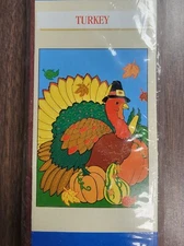 VTG NEW Meadow Creek 1999 TURKEY Decorative Flag Large 28"x40" THANKSGIVING