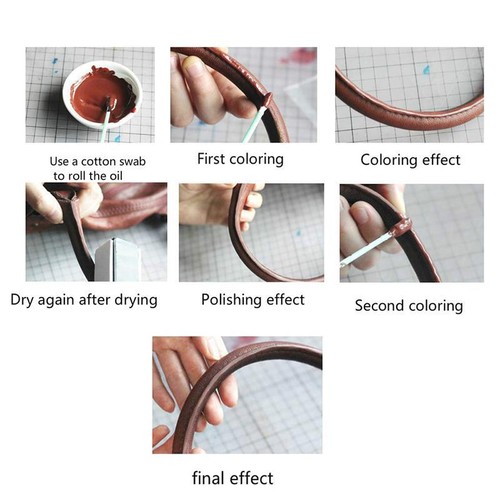 30ml Leather Paint Set DIY Crafts Leather Edge Paint Edge Oil Dye Highlight - Picture 9 of 9