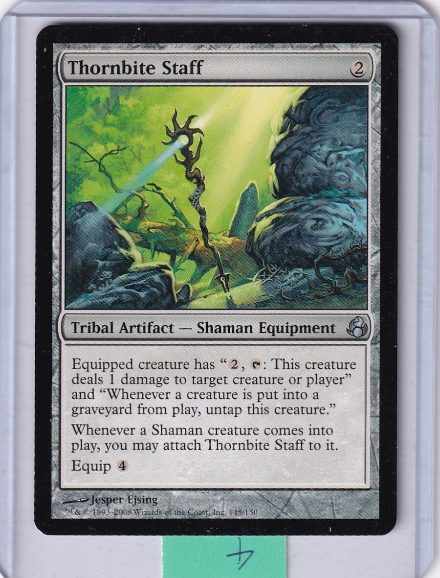 mtg morningtide card list Magic the Gathering Morningtide Uncommon Thornbite Staff #145