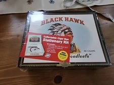 Black Hawk Collectible Cigar Box Writing Stationary Kit New Sealed