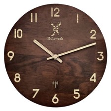 Holzwerk WINTERBERG (FUNK) Holz Wanduhr, moderne 25 cm Ø Designer Funkwanduhr