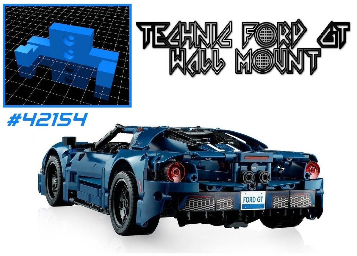 スチールラック 3D Printed Custom Wall Mount Hanger for Lego Technic 2022 Ford GT