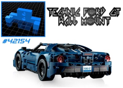 3D Printed Custom Wall Mount Hanger for Lego Technic 2022 Ford GT