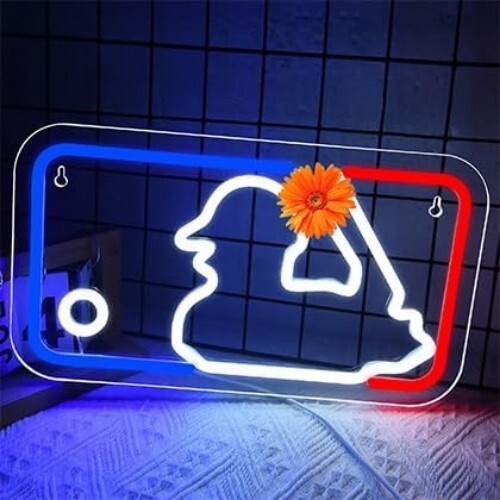 13.8-inch Baseball LED Neon Sign - Perfect Wall Decor for Man Cave & Clubs - Picture 4 of 8