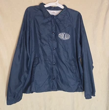 Auburn Sportswear Windbreaker Jacket Blue Size L Snap Button Teocalli