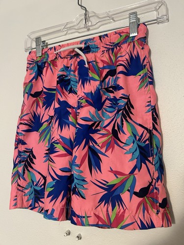 Lands End Boys 8 Swim Shorts Trunks shorts pink dinosaurs surf swimsuit - Picture 3 of 6