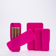 Pre-Rolls Case, Magnetic Cigarette Crush Proof Holder Cones Neon Pink Small