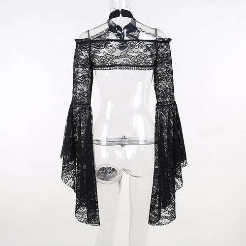 Womens Lace Shrug Breathable Shawl Wrap Comfortable Crop Top See-Through Soft - Picture 6 of 21