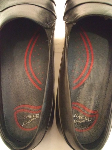 Women's DANSKO Black Pleated Leather Work Comfort Wedge Loafer Shoe Sz-38 f568 - Picture 7 of 11