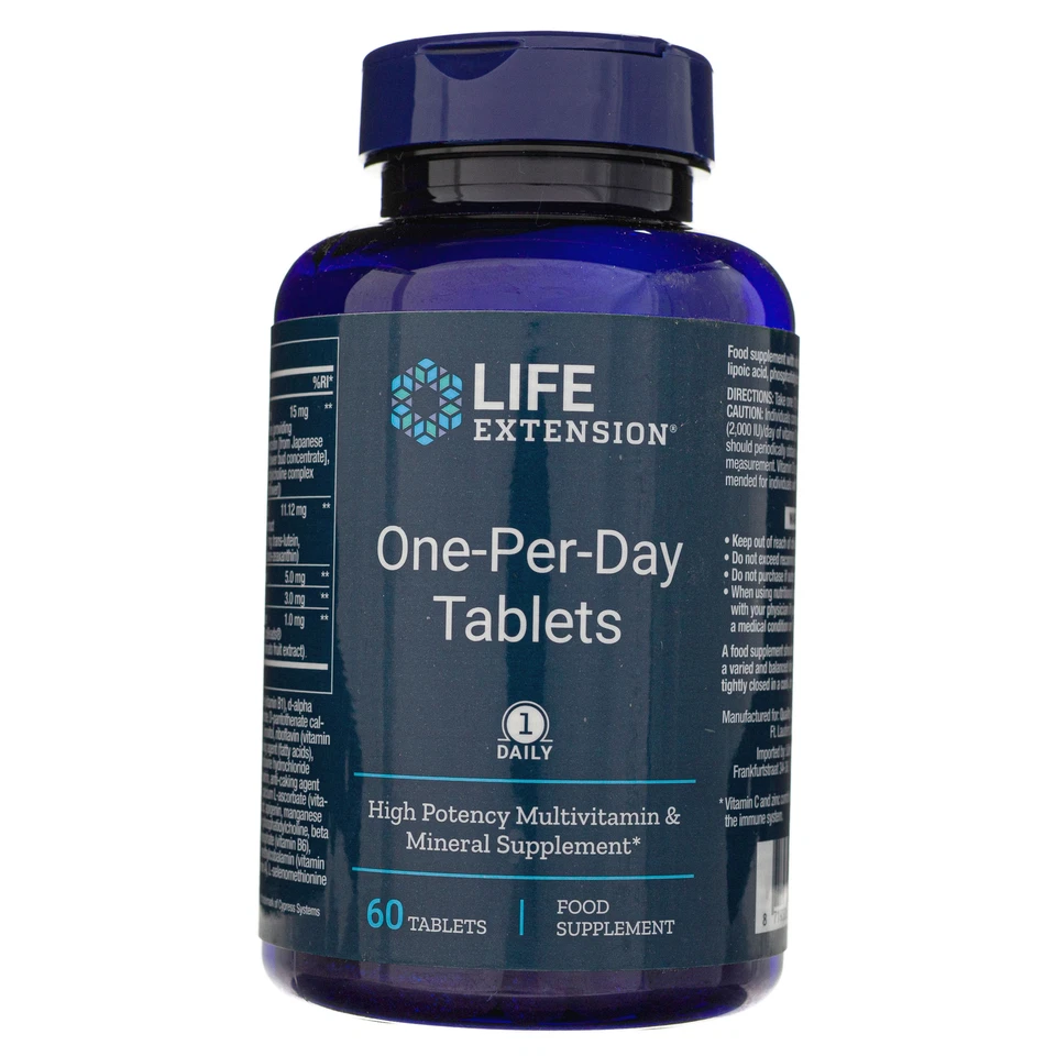 Life Extension One-Per-Day Tablets (Multivitamin), 60 comprimés - Photo 4/4