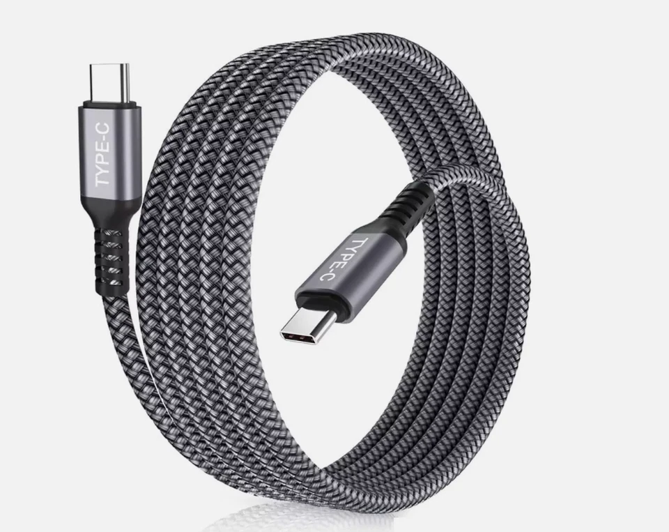 USB Cable Type C to Type C Data Transfer Fast Charge Braided cable lead 1.5m 5ft - Image 4 of 4