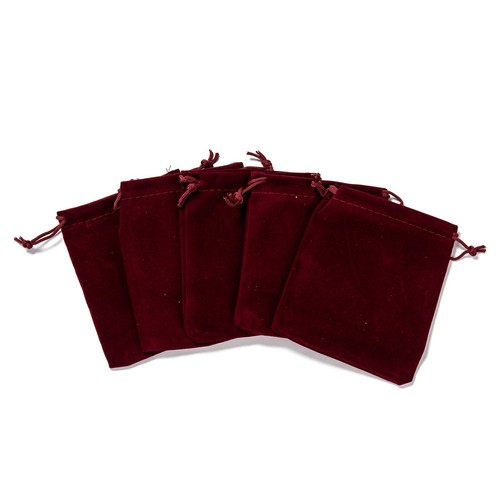 50 pcs Dark Red Rectangle Velvet Pouches Gift Bags Wrapping Supplies 12x10cm - Picture 3 of 7