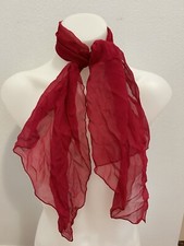 Beautiful Vintage 1960  s Nylon Chiffon Neck/Hair/ Handbag Scarf 40X15 Dark Pink