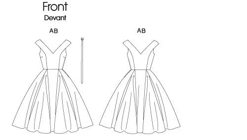 Vogue Sewing Pattern 1172 Misses 14-20 Dress Fitted Bodice Flared Skirt W/Godets - Picture 3 of 5