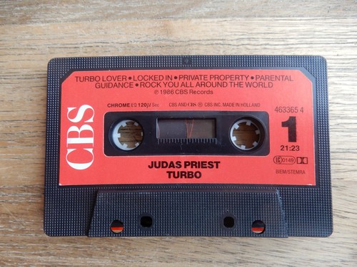 JUDAS PRIEST TURBO MUSIK KASSETTE TAPE MC DOLBY CrO² 1986 CBS (Ohne Inlay) !!