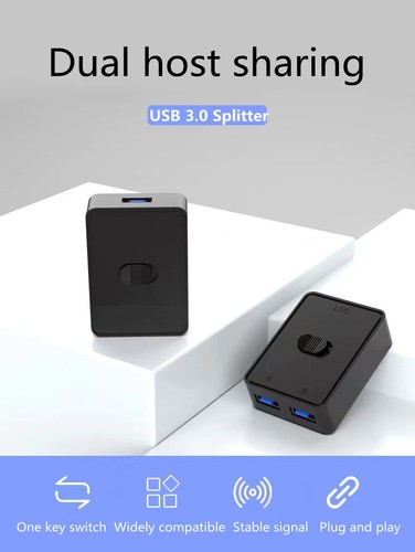 Usb3.0 Switch 2-Port Kvm 2in1 Out 1in2 Out Drucker Tastatur Maus Usb2.0 Sharer - Afbeelding 7 van 16