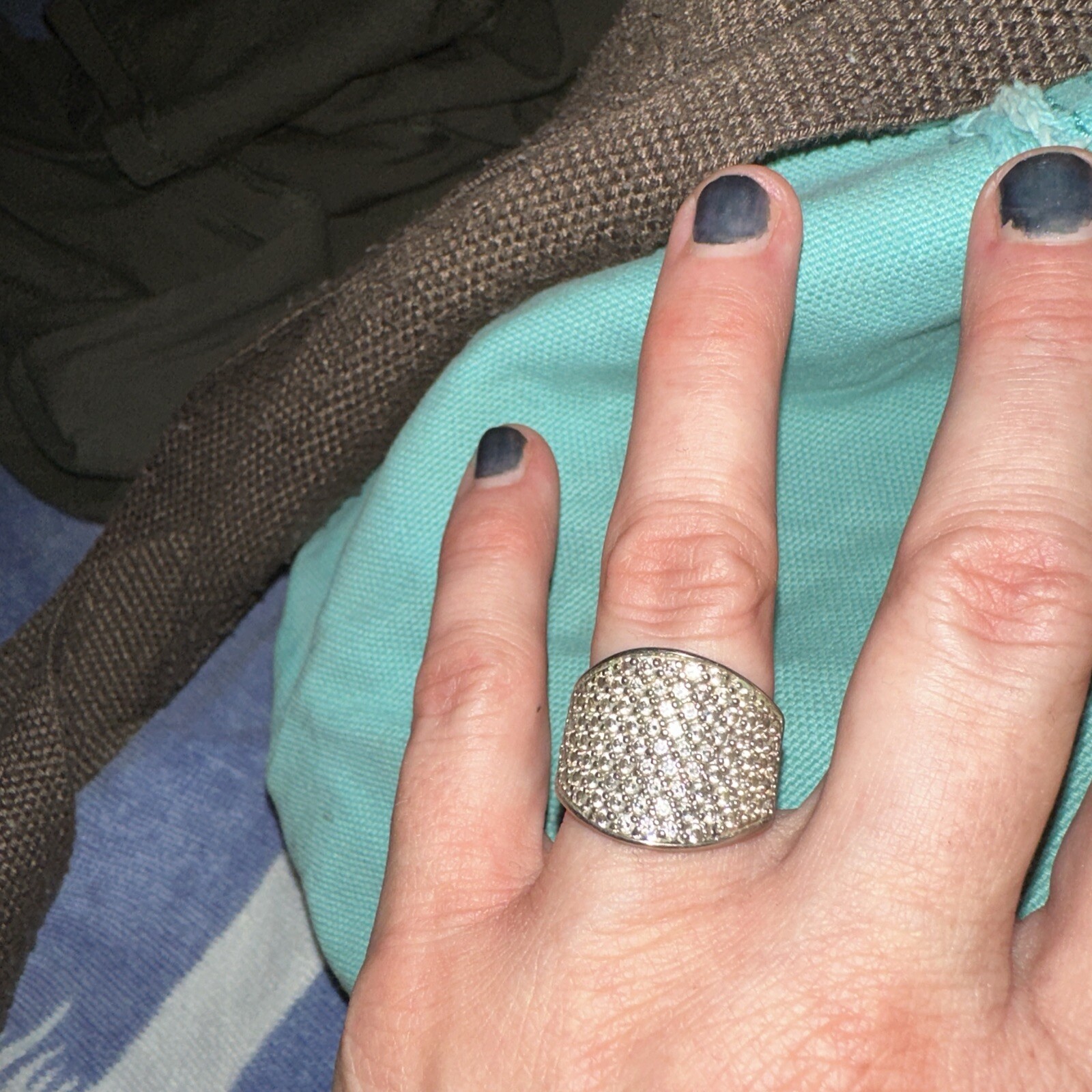 moissanite cluster ring sterling silver - image 1