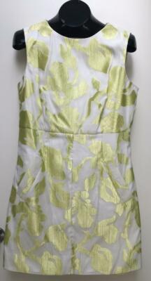 DIANE VON FURSTENBERG flower dress CAPREENA MINI white lime tapastry floral 12