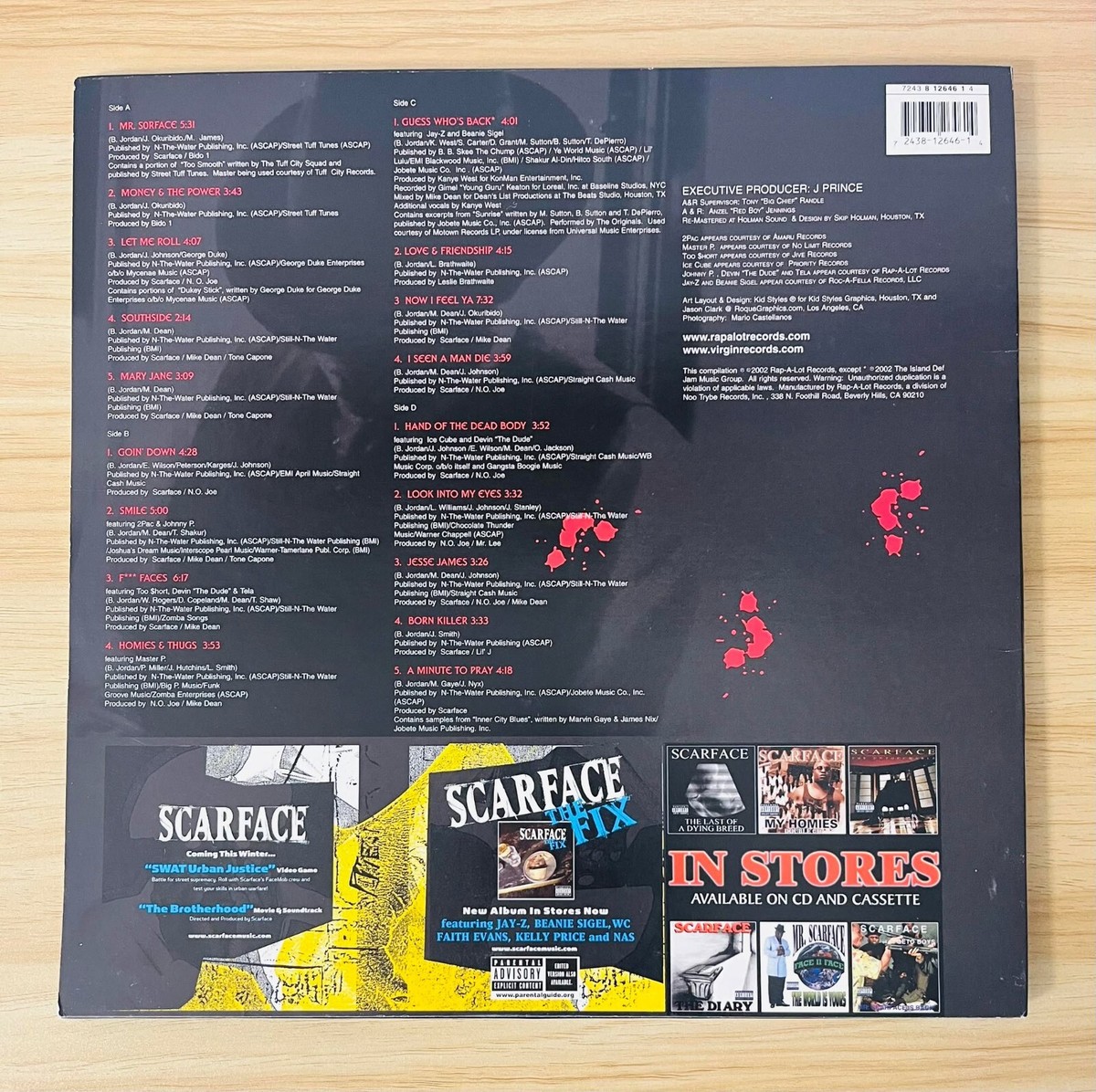 Scarface Greatest Hits 2LP レコード　中古 Scarface / Greatest Hits 2002 US 2LP 2PAC, BIBO 1 Rap A Lot