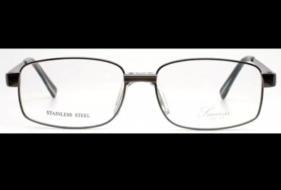 SUCCESS SS-353 Black Gunmetal Men Rectangle Full Rim Eyeglasses 56-16-145