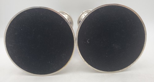 2er Set Vintage Kobaltblau Glas & Silber Stumpenkerzenständer Filigran Schnörkel - Bild 2 von 11
