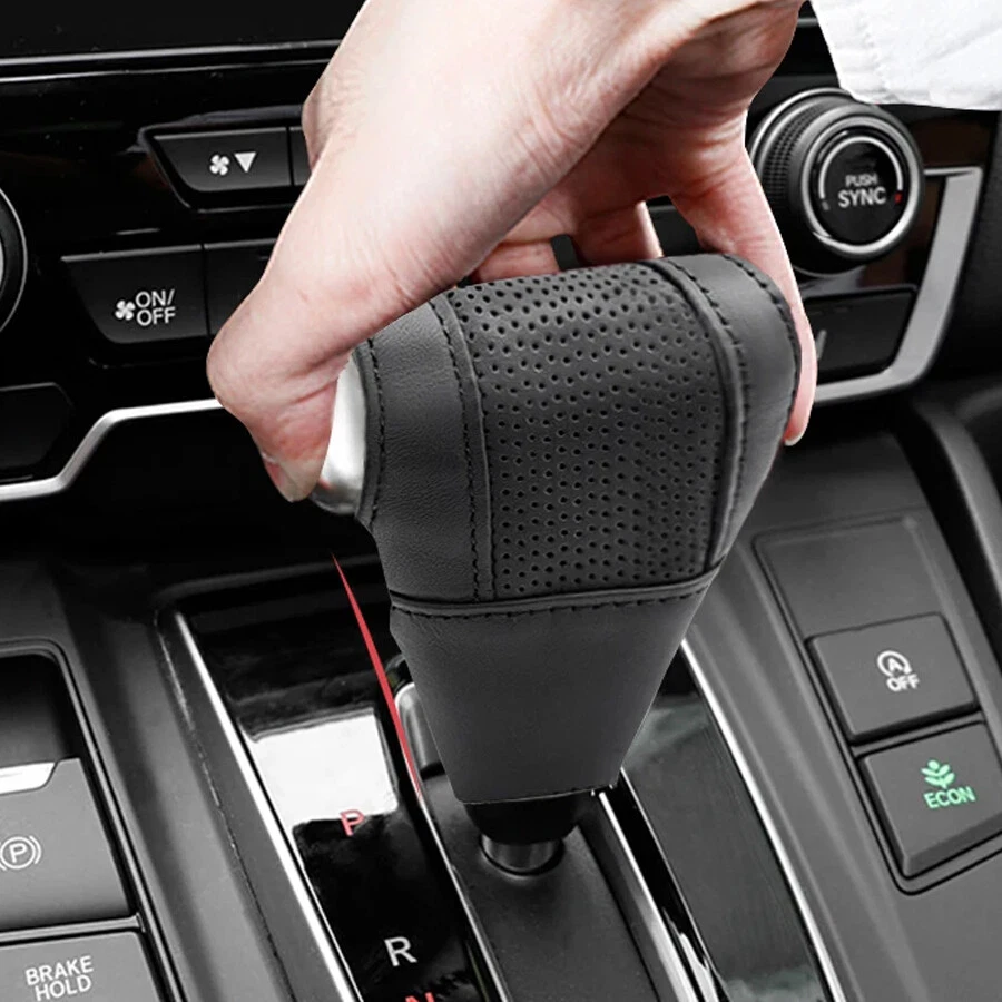 Car Gear Shift Cover Leather Shift Lever Cover Shifter Knob Protector Handle - Image 4 of 4
