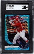 2020 Panini Prizm #196 Mike Trout TEAL WAVE PRIZM SGC 10 GEM MINT