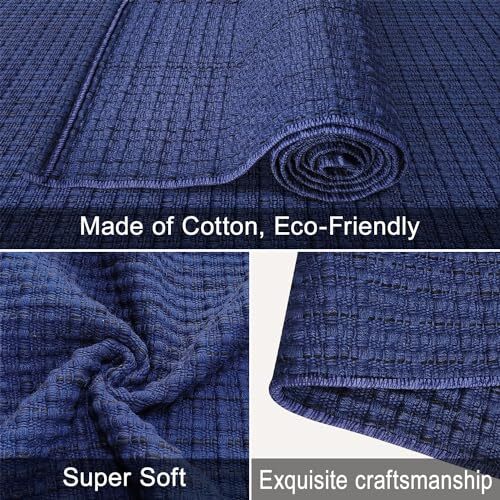 Boho Rug 2 x 3 ft Front Door Cotton Rugs Mat Washable Kitchen 2‘x 3‘ Blue - Picture 6 of 7