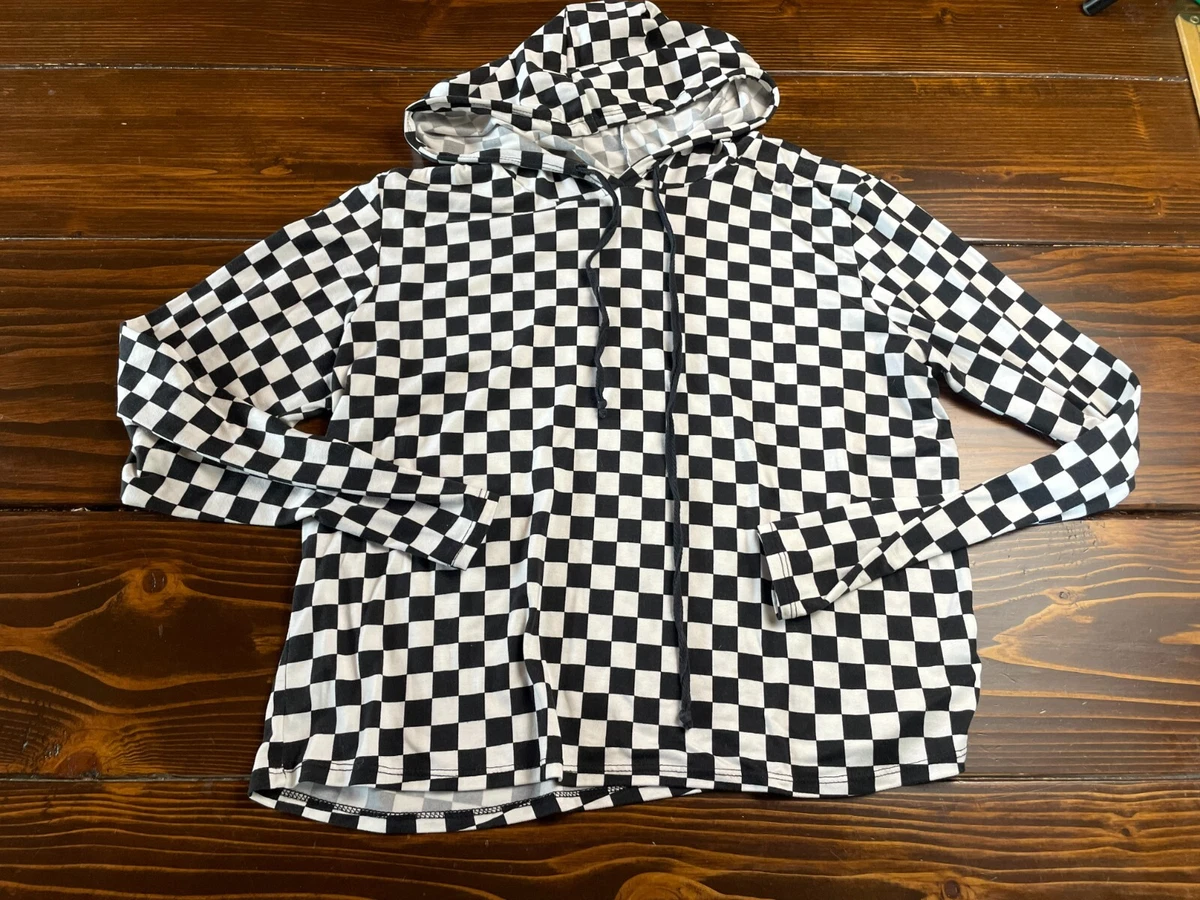 Checkered hoodie women's cheap