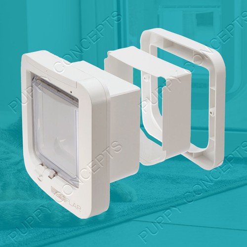 SureFlap Microchip Cat Door CatFlap White Brown Selective Keep Out Unwanted - Picture 14 of 16