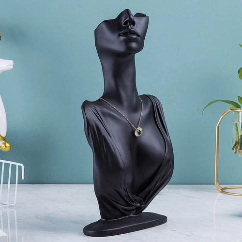 Resin Necklace Earrings Jewelry Display Stand mannequin Head Bust Stand Model - Picture 5 of 9