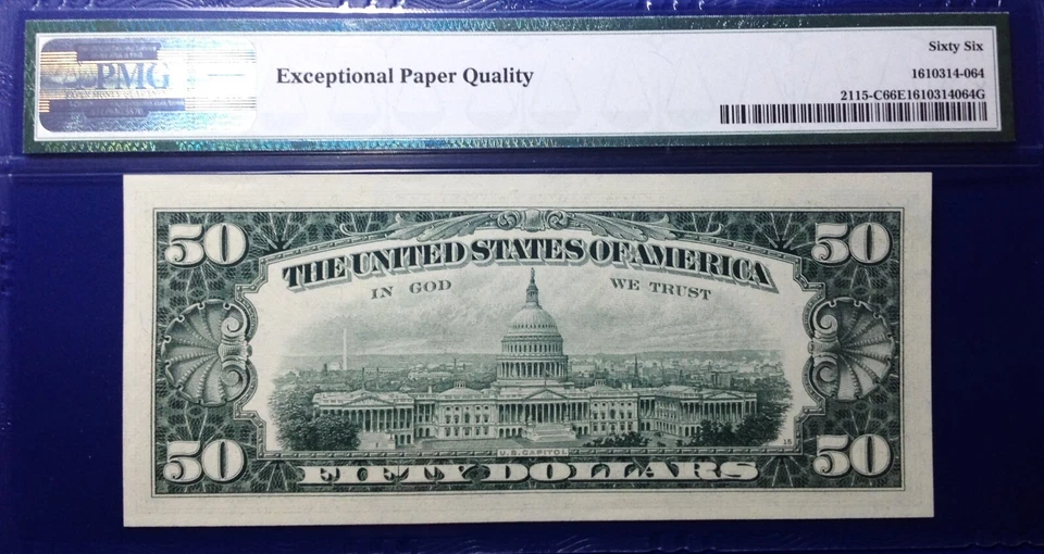 1969A $50 Federal Reserve Note Fr-2115-C Philadelphia PMG66 Gem EPQ - Image 3 of 4