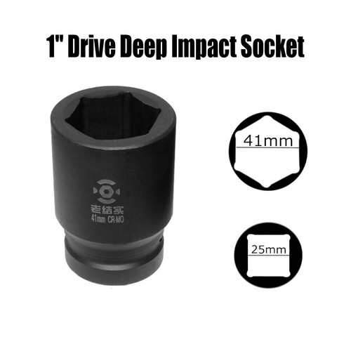 1pc Heavy 1 in. Drive 17-46mm Deep Impact Socket 6 Point Axle Nut Spindle Air - Imagen 20 de 21