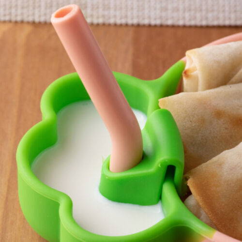 Juego de suministros de alimentación de silicona para bebés con tenedor cuchara paja cepillo de limpieza zanahoria S - Imagen 1 de 18